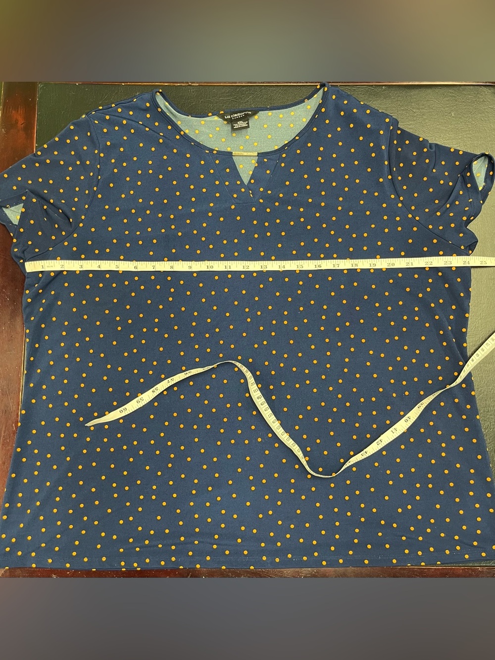 Liz Claiborne navy dotted blouse size XXL - Picture 6 of 7